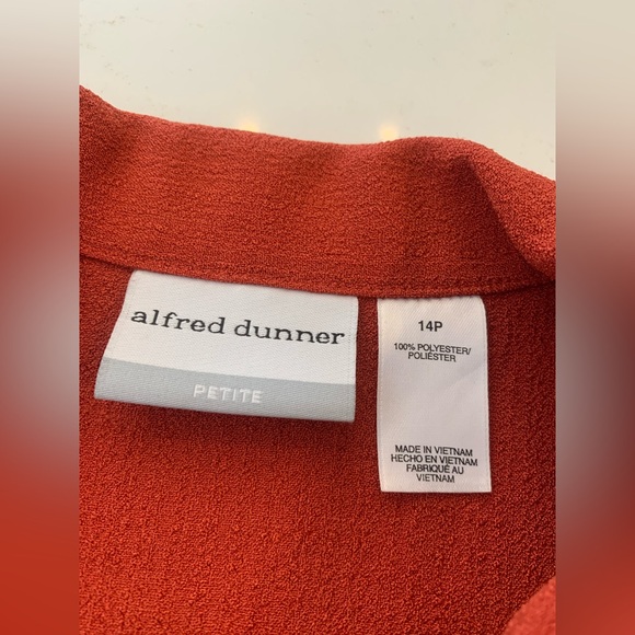 Vintage Alfred Dunner Pants Set Gold Embellished Short Sleeve Top Size 14 P - Picture 15 of 16